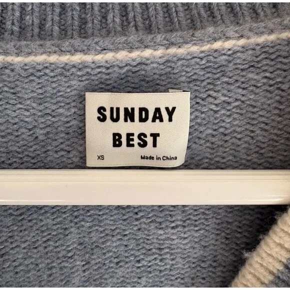 Aritzia Sunday Best Lamora Wool Blend Cardigan in Blue Size XS