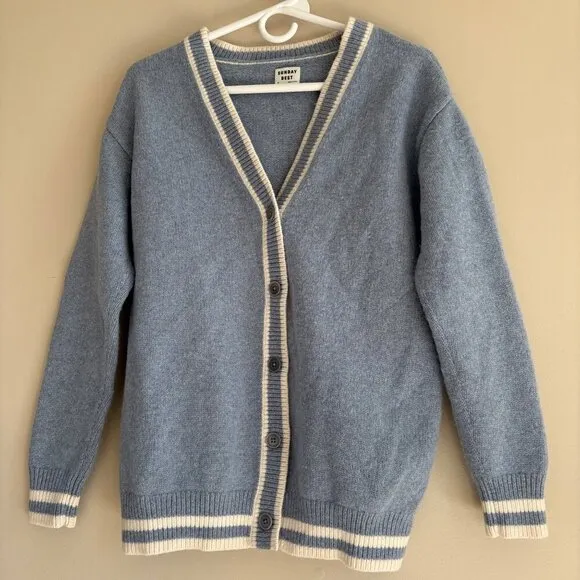 Aritzia Sunday Best Lamora Wool Blend Cardigan in Blue Size XS