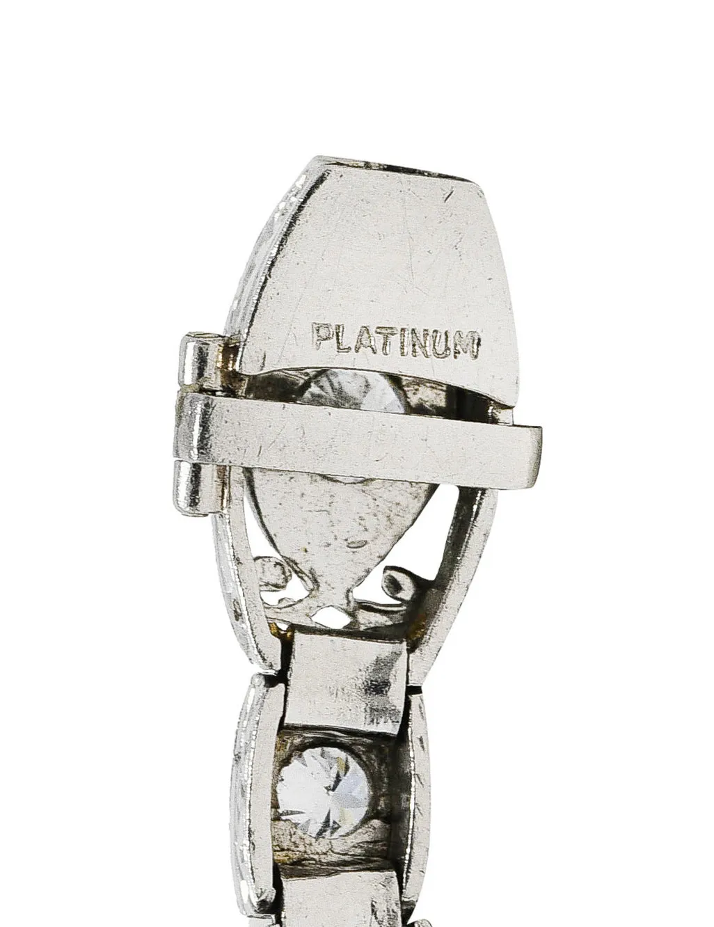 Art Deco 2.25 CTW Diamond Platinum Cushion Link Bracelet