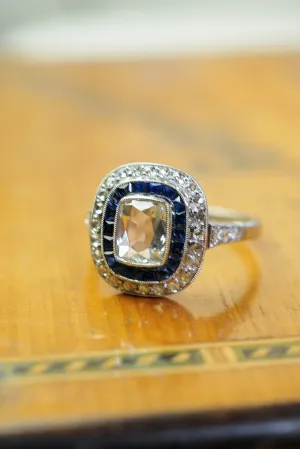 Art deco style target ring