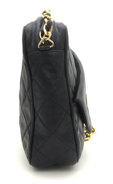 Authentic Chanel Vintage Black Quilted Mini Camera Style Handbag