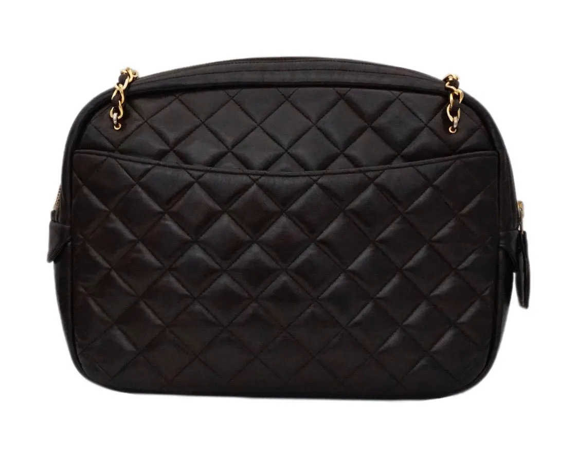 Authentic Chanel Vintage Brown Jumbo Camera Style Handbag