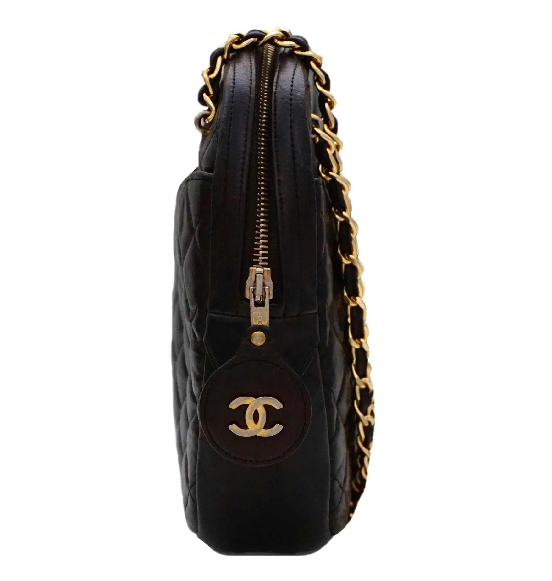 Authentic Chanel Vintage Brown Jumbo Camera Style Handbag