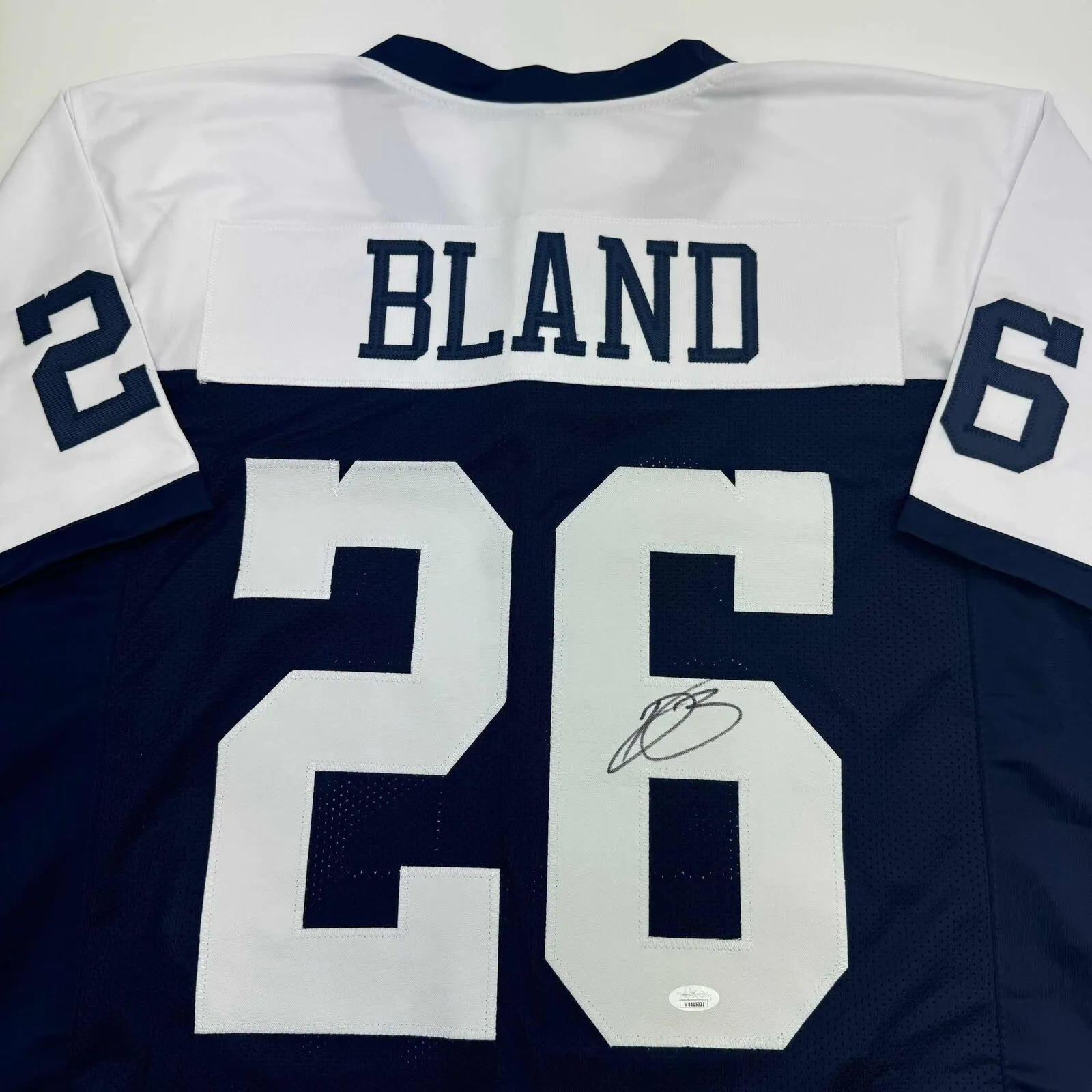 Autographed/Signed Daron Bland Dallas Thanksgiving Football Jersey JSA COA