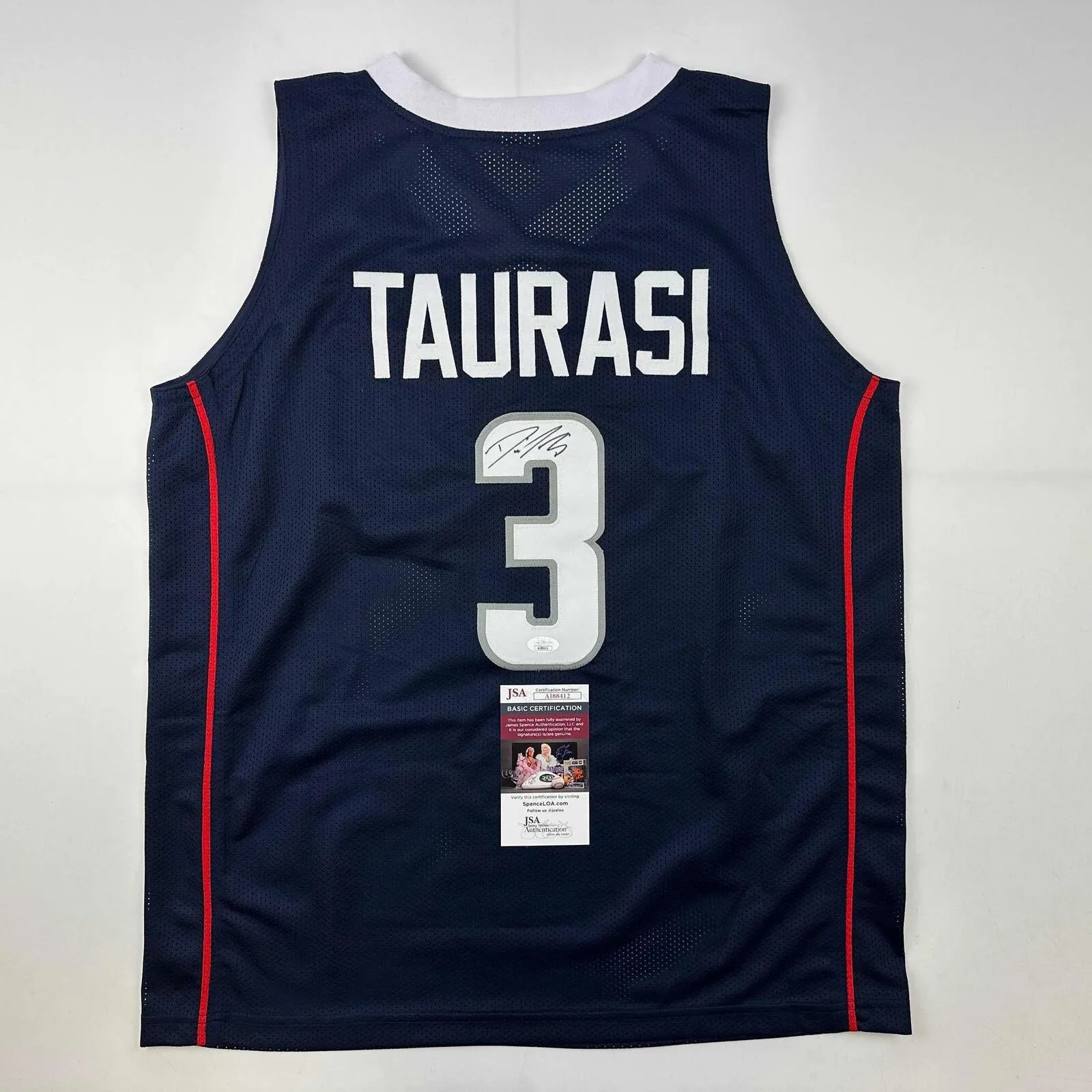 Autographed/Signed Diana Taurasi UConn Connecticut Blue College Jersey JSA COA