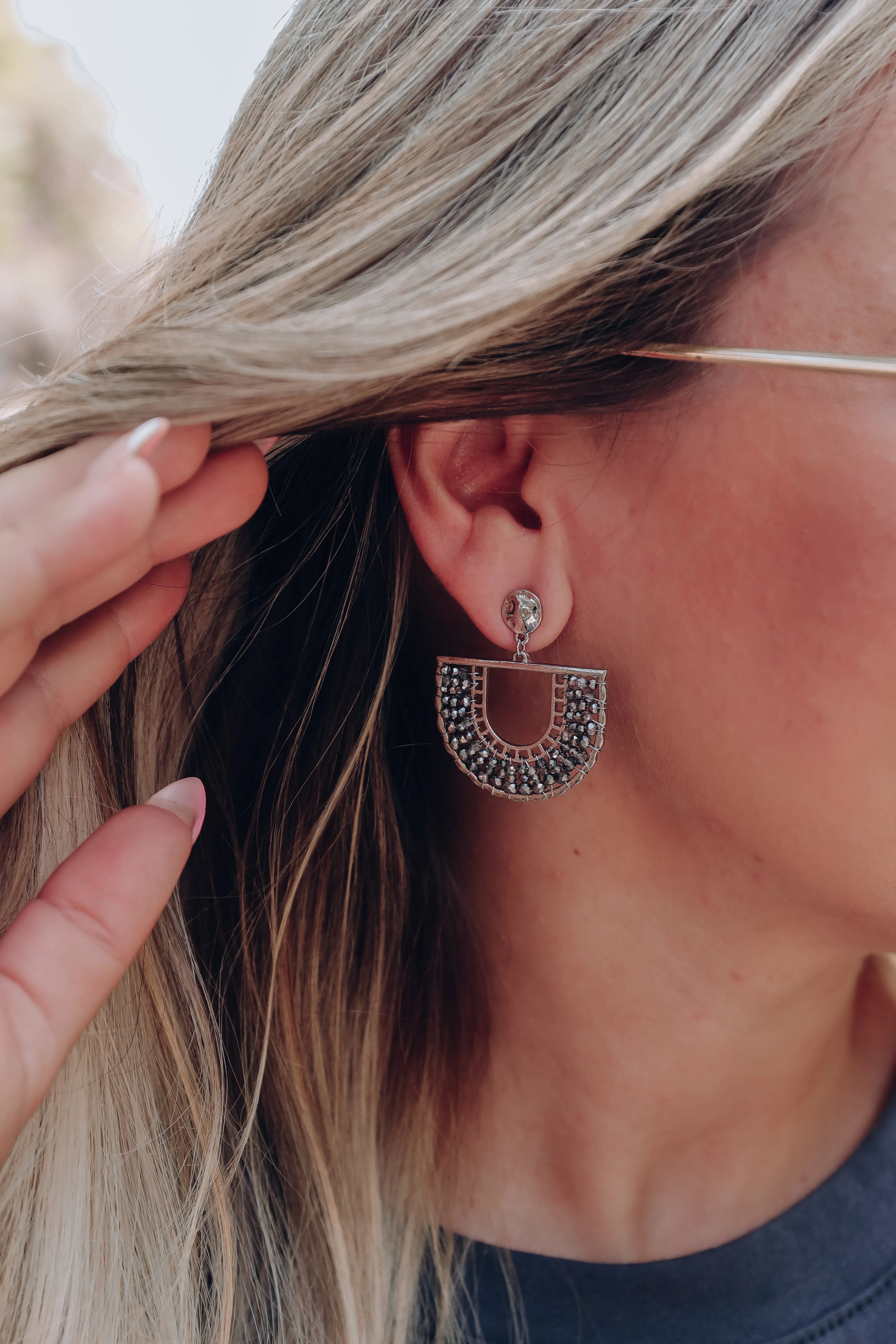 Ayla Earrings - Hematite