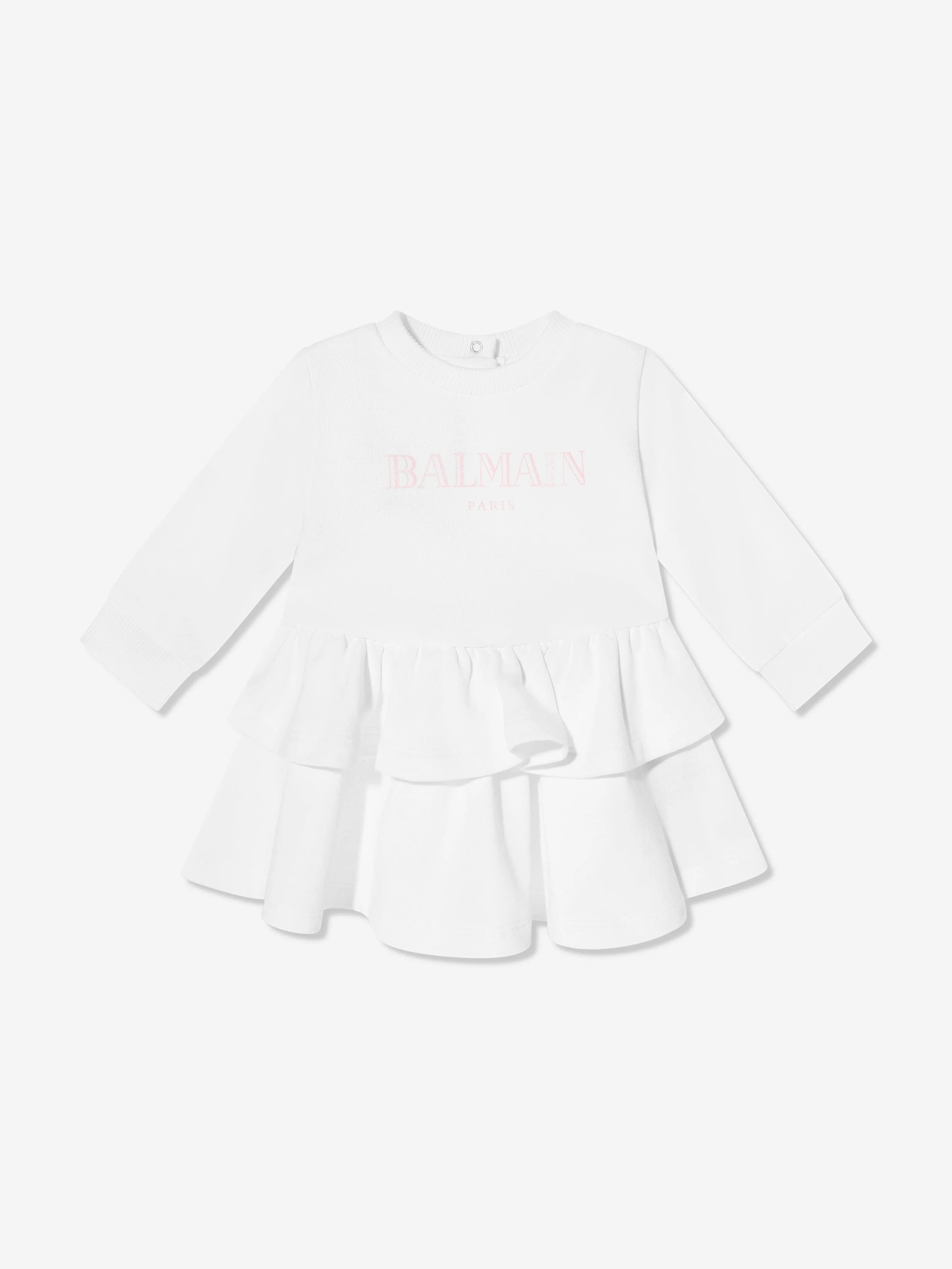Baby Girls Logo Jersey Dress in White
