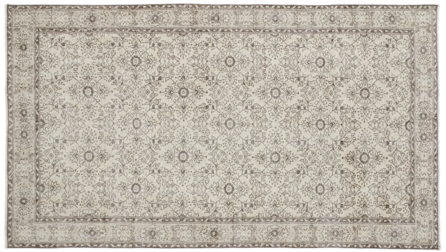 Beige Over Dyed Rug  I Retro Design Rug | Turkish Rug | Hand Weaving Rug  | Living Room Rug | Wool Rug | Vintage Rug | Tumbled Rug  | Naturel Rug | Boho Rug I   5'11'' x 10'3'' ft 181 x 313 cm