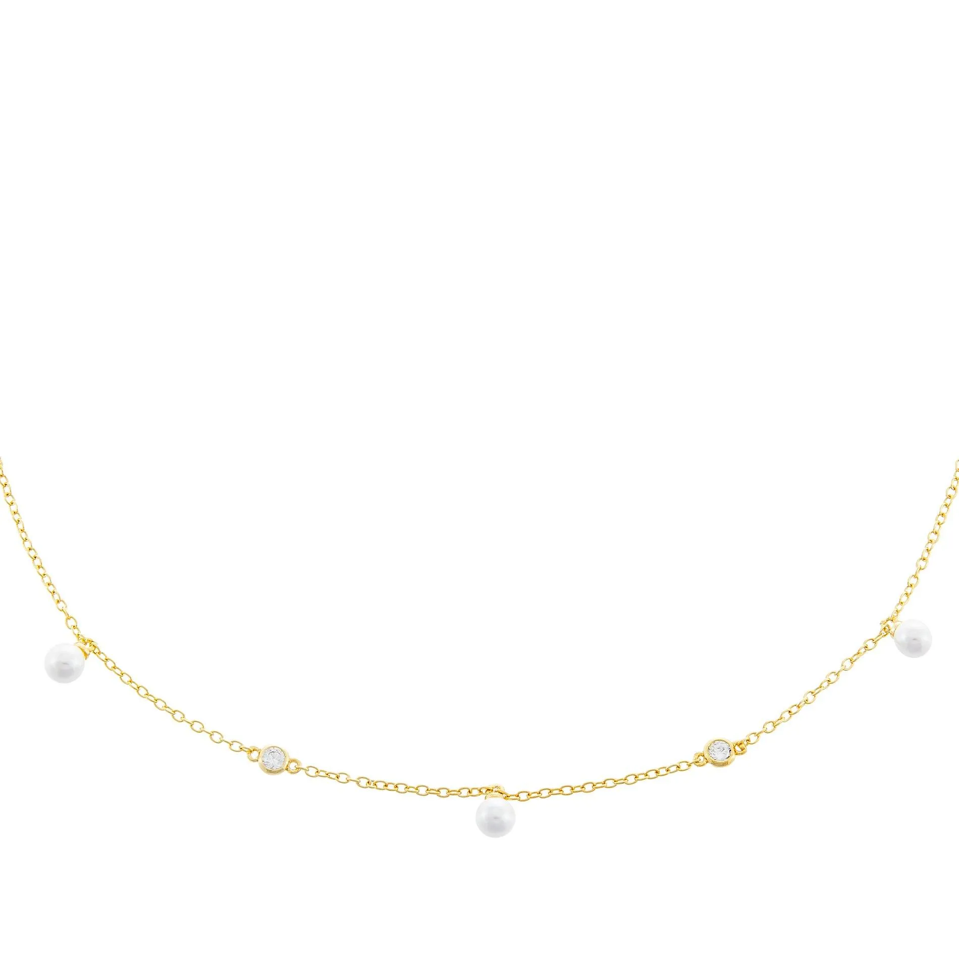 Bezel X Pearl Choker