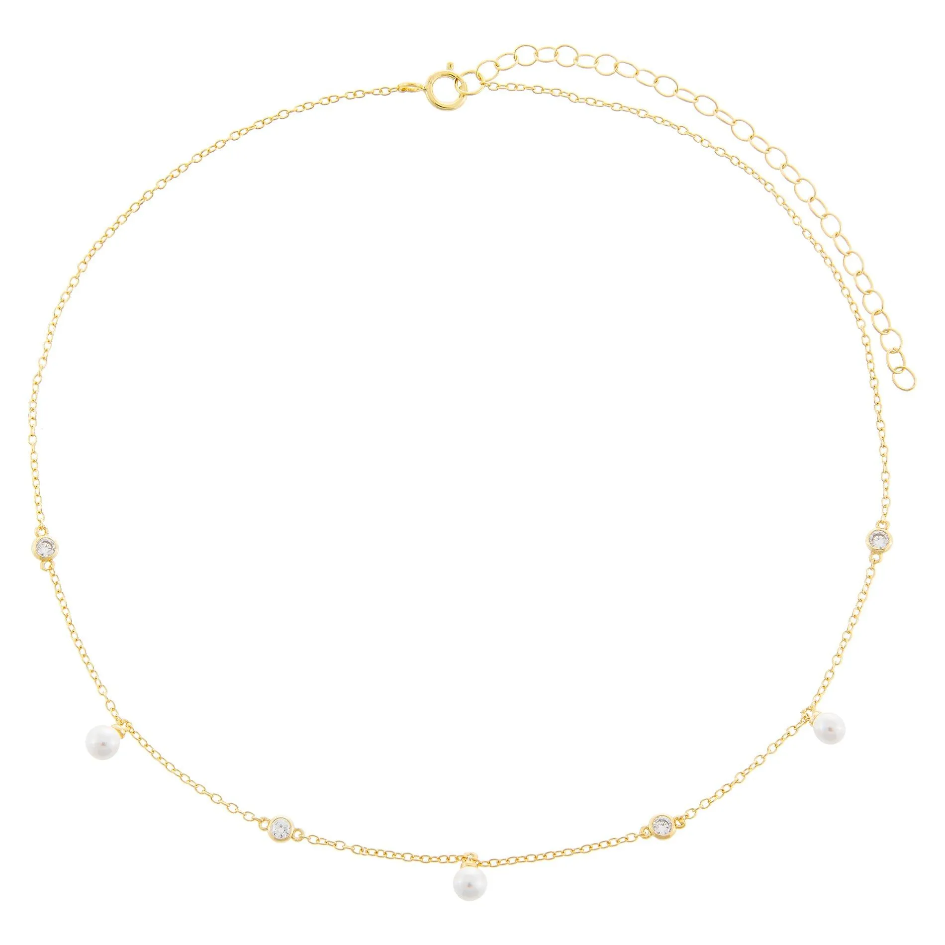 Bezel X Pearl Choker