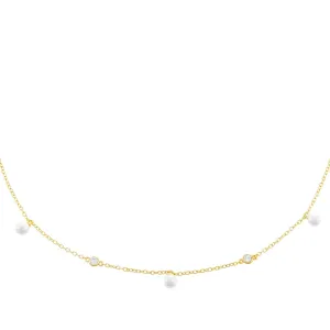 Bezel X Pearl Choker