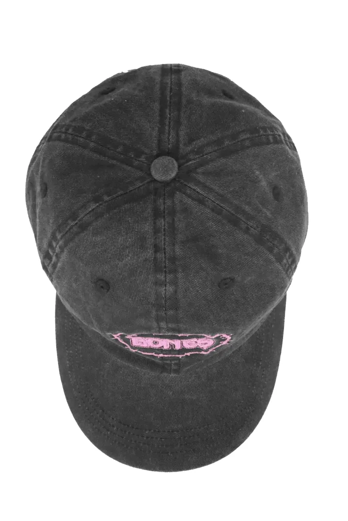 BILLY BONES CLUB BONES BARB DAD CAP - WASHED BLACK/PINK