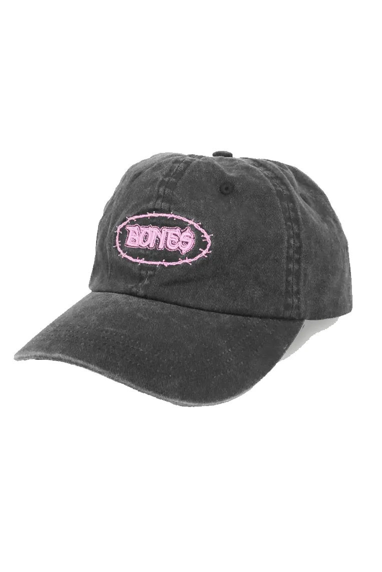 BILLY BONES CLUB BONES BARB DAD CAP - WASHED BLACK/PINK