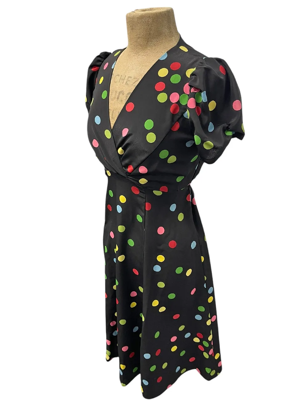 Black Circus Dot Retro Inspired Rita Dress