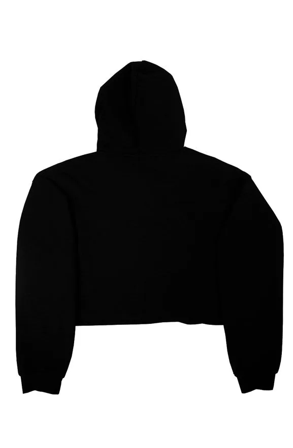 Black Crop Hoodie with Sewn-In Hood Liner (OG Logo Print) | Graphic Tee, Streetwear
