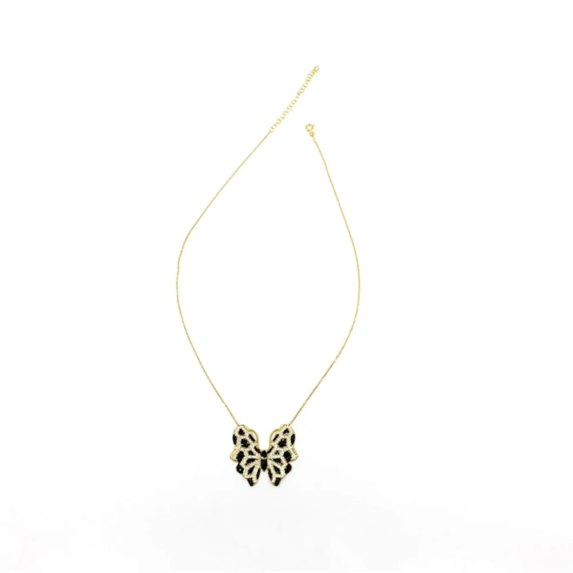 Black Diamond Butterfly Necklace
