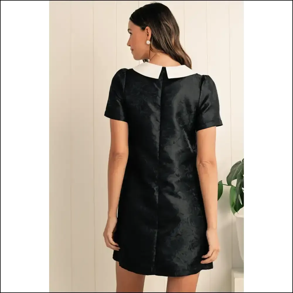 Black Floral Bow Mini Dress: Dangerously Chic