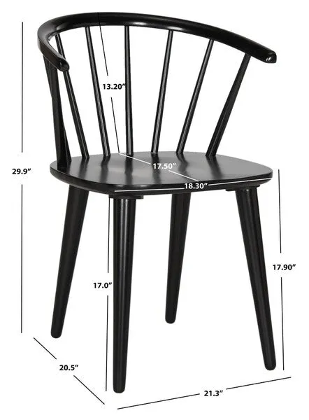 Blanchard 18'' H Black Curved Spindle Side Chair set of 2  AMH8512A
