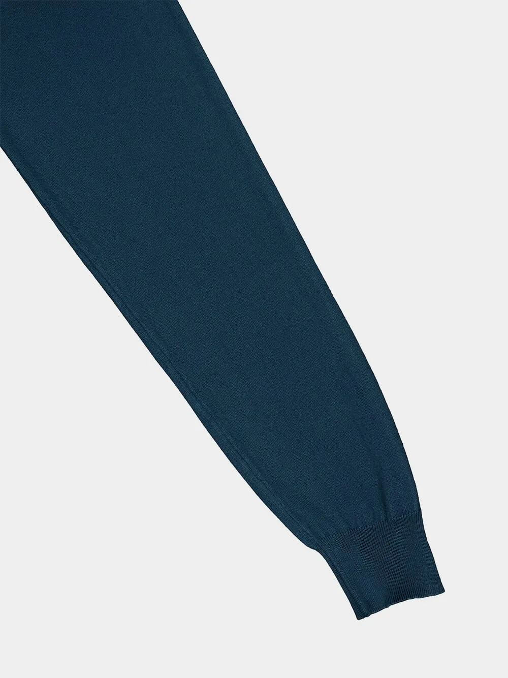 Blue Cotton Crew Neck Sweatshirt