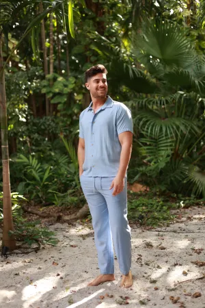 BLUE LINEN JOGGERS