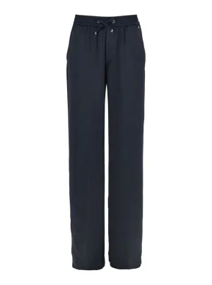 Blue Pants With Elastic Drawstring Waist