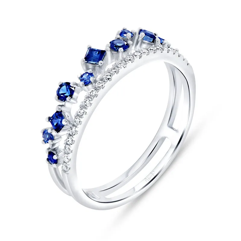 Blue Sapphire and Diamond Fashion Ring