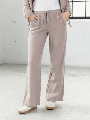 Bobi Wide Leg Tie Waist Pant