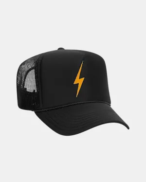 BOLT VINTAGE LOW RISE TRUCKER HAT IN BLACK