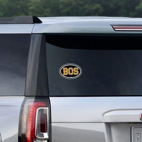 BOS Boston Black And Gold Oval Sticker