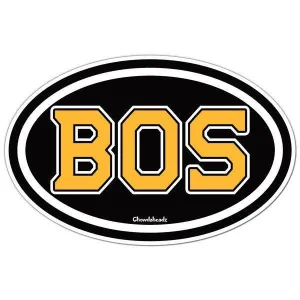BOS Boston Black And Gold Oval Sticker