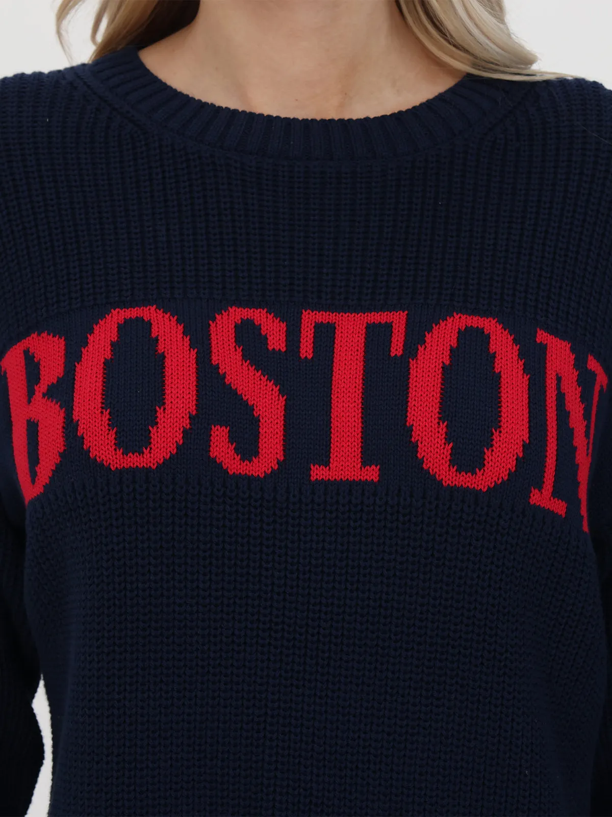 Boston: Crewneck Shaker Stitch Sweater