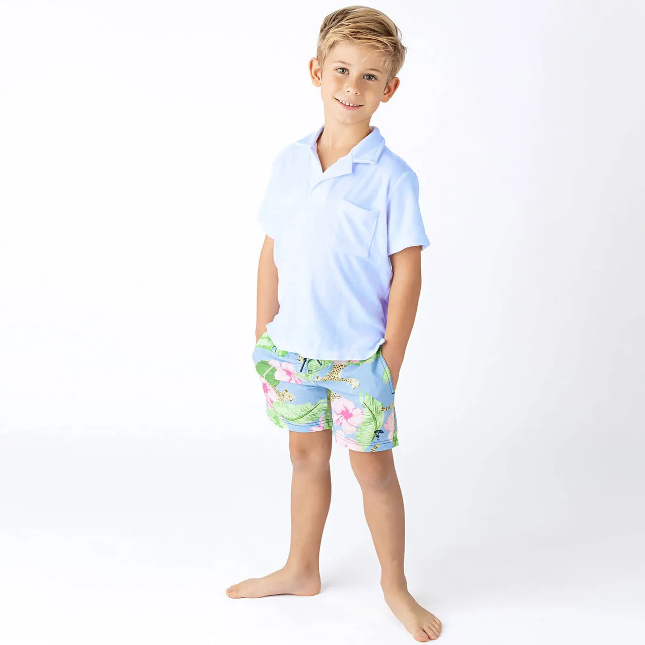 Boys Terry Polo in Blue