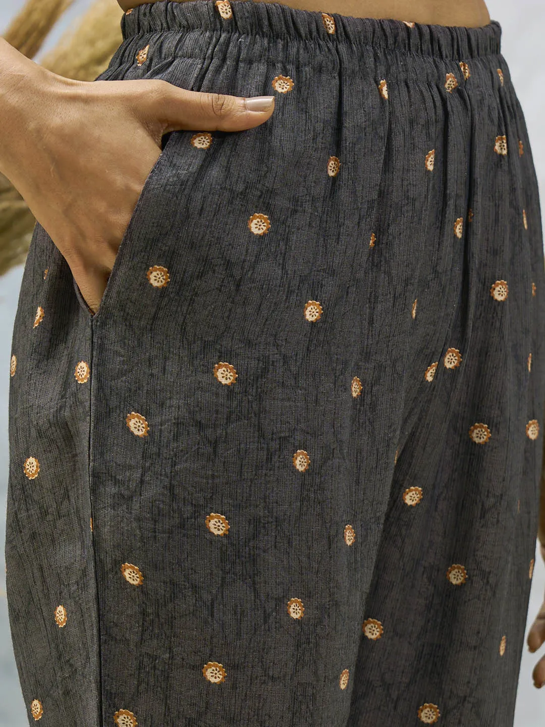 Brown Kurta Set - Women Chanderi Silk Comfort Kurta Set with Dupatta - Zola