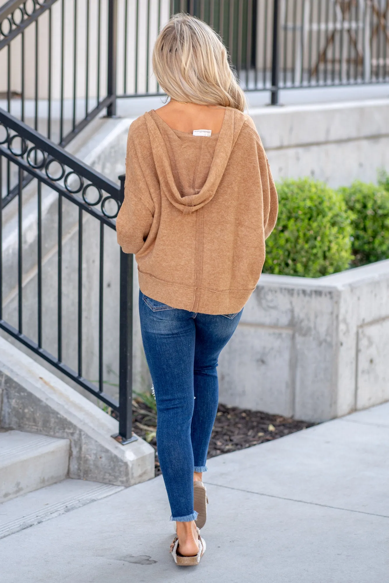 Brushed Hacci Exposed Seam Hoodie