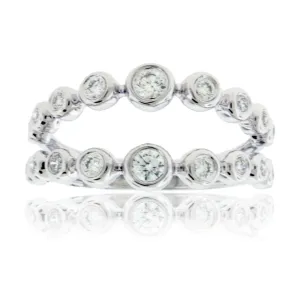 Bubble Bezel Diamond Double Band