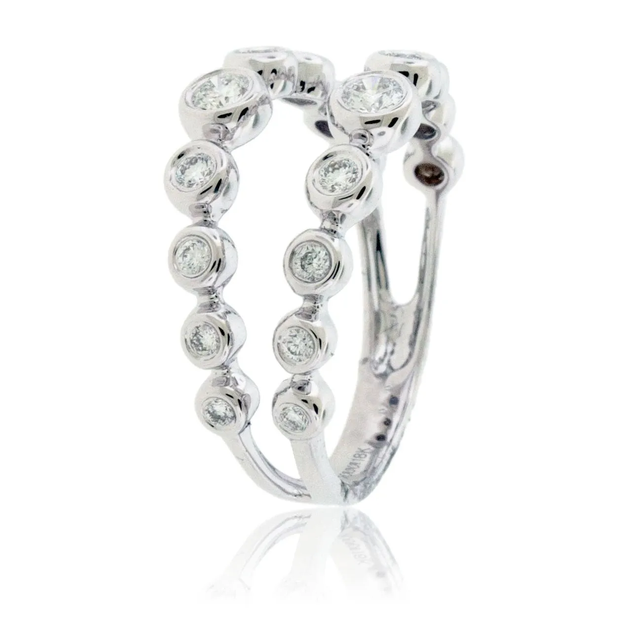 Bubble Bezel Diamond Double Band