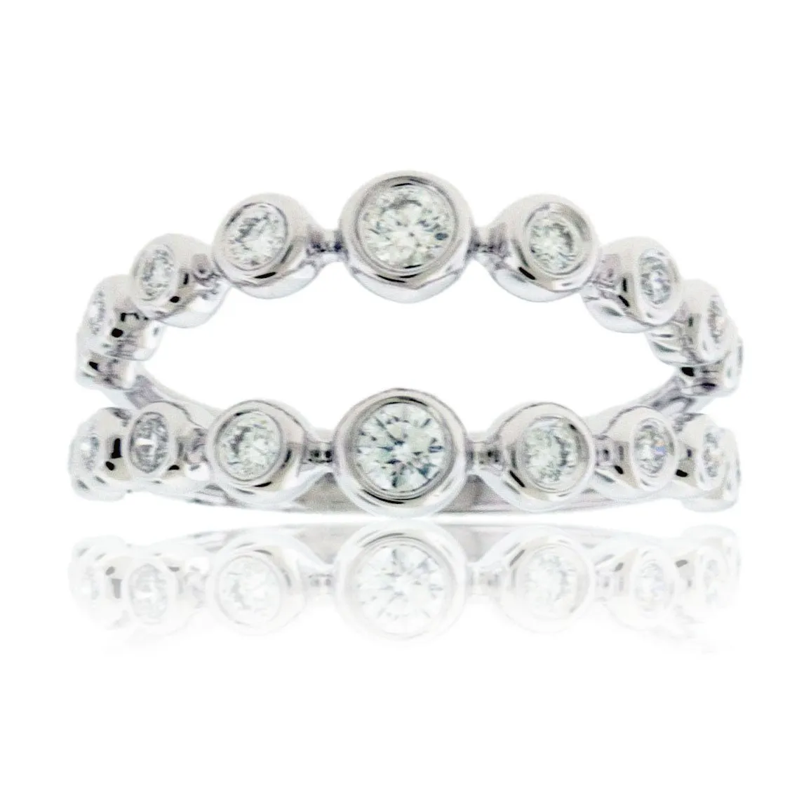 Bubble Bezel Diamond Double Band