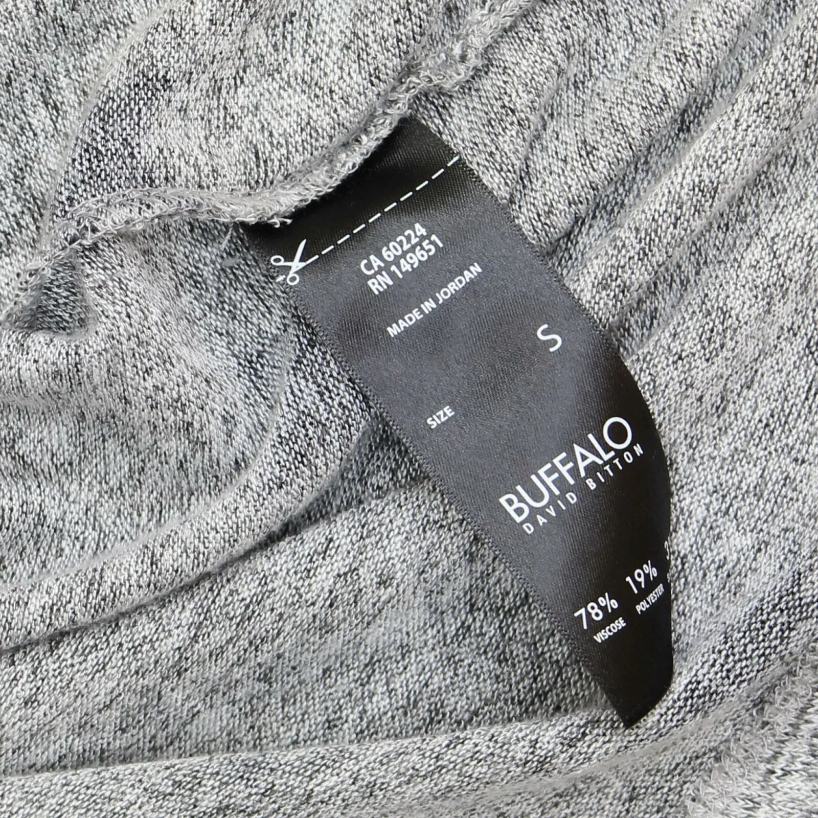 Buffalo Women's Ribbed Long Sleeve Soft And Cozy Top Charcoal Grey Small