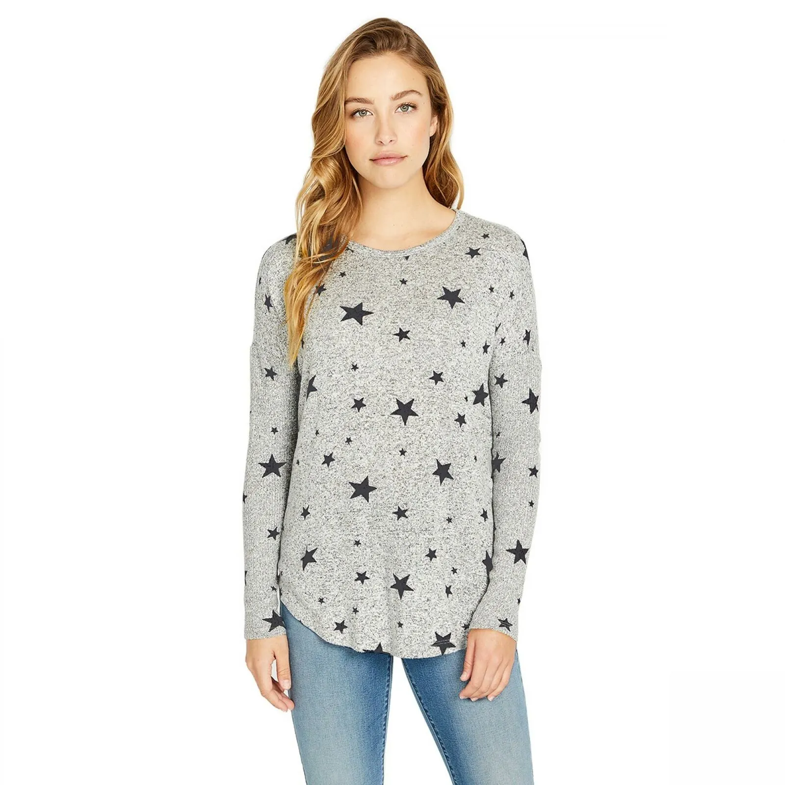 Buffalo Women's Ribbed Long Sleeve Soft And Cozy Top Charcoal Grey Small