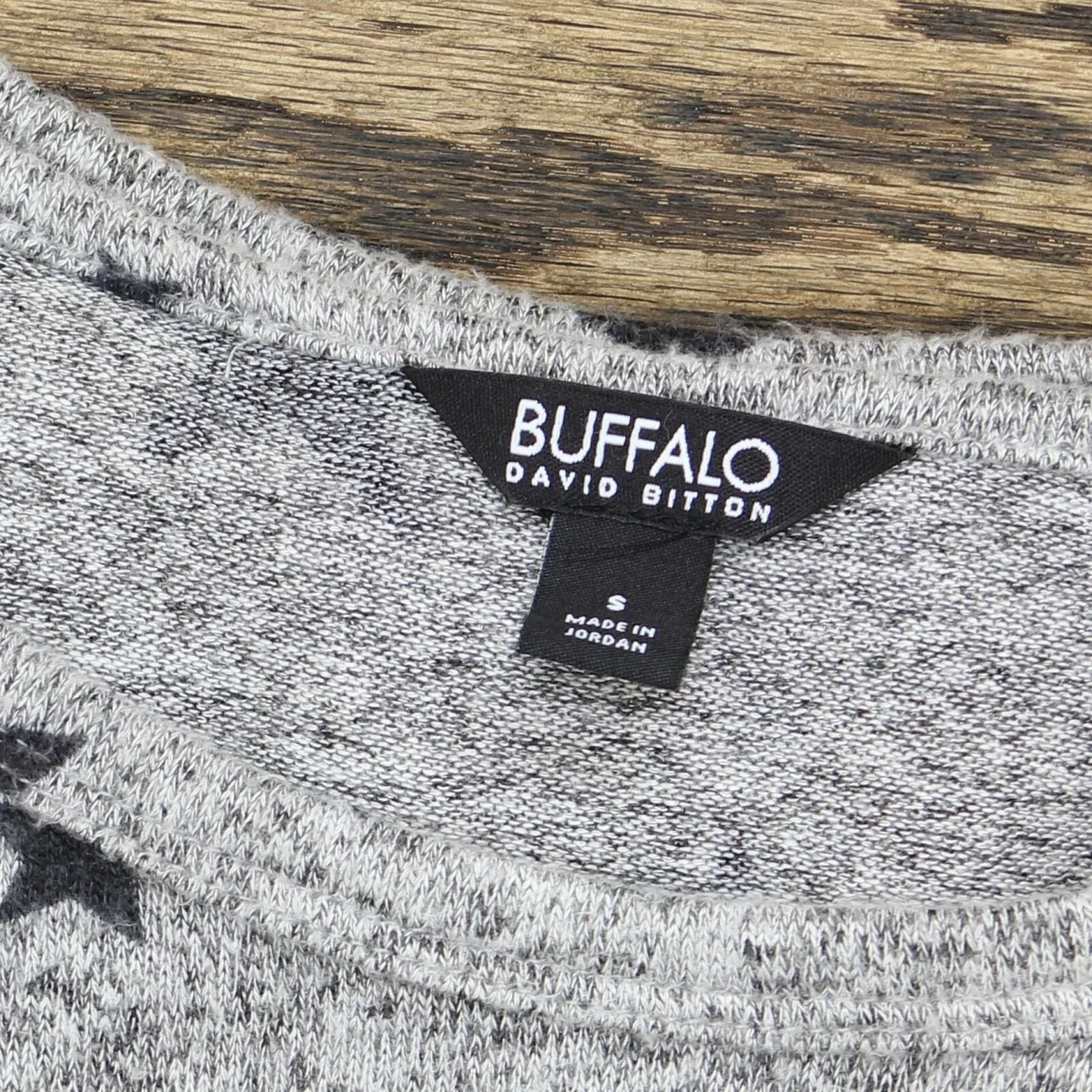 Buffalo Women's Ribbed Long Sleeve Soft And Cozy Top Charcoal Grey Small