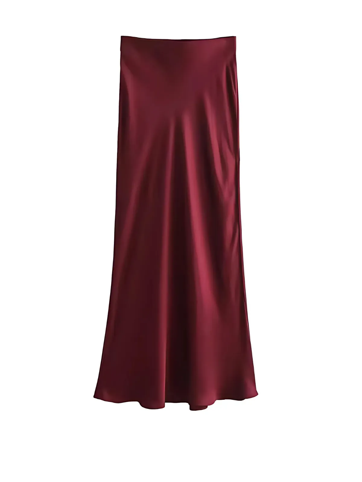 Burgundy Satin Skirt