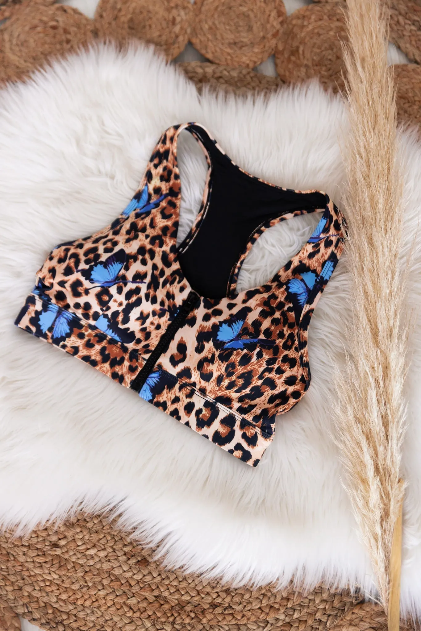 Butterfly Leopard Knockout Sports Bra