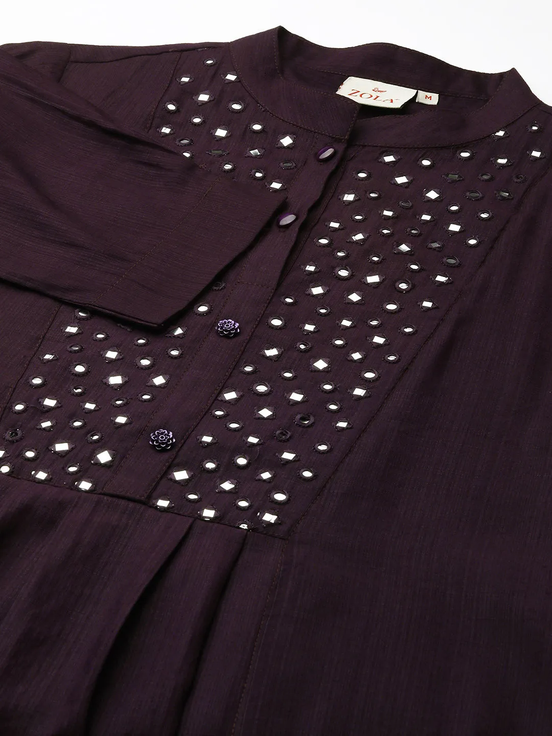 Buy Wine Comfort Fit Rayon Kurta for women online - Zola