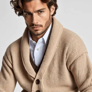 Cardigan Sweater – Waffle Knit – Casual Lounge Style