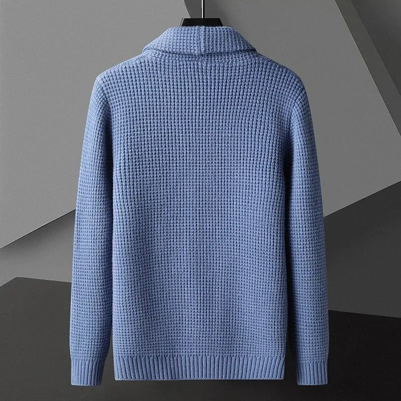 Cardigan Sweater – Waffle Knit – Casual Lounge Style