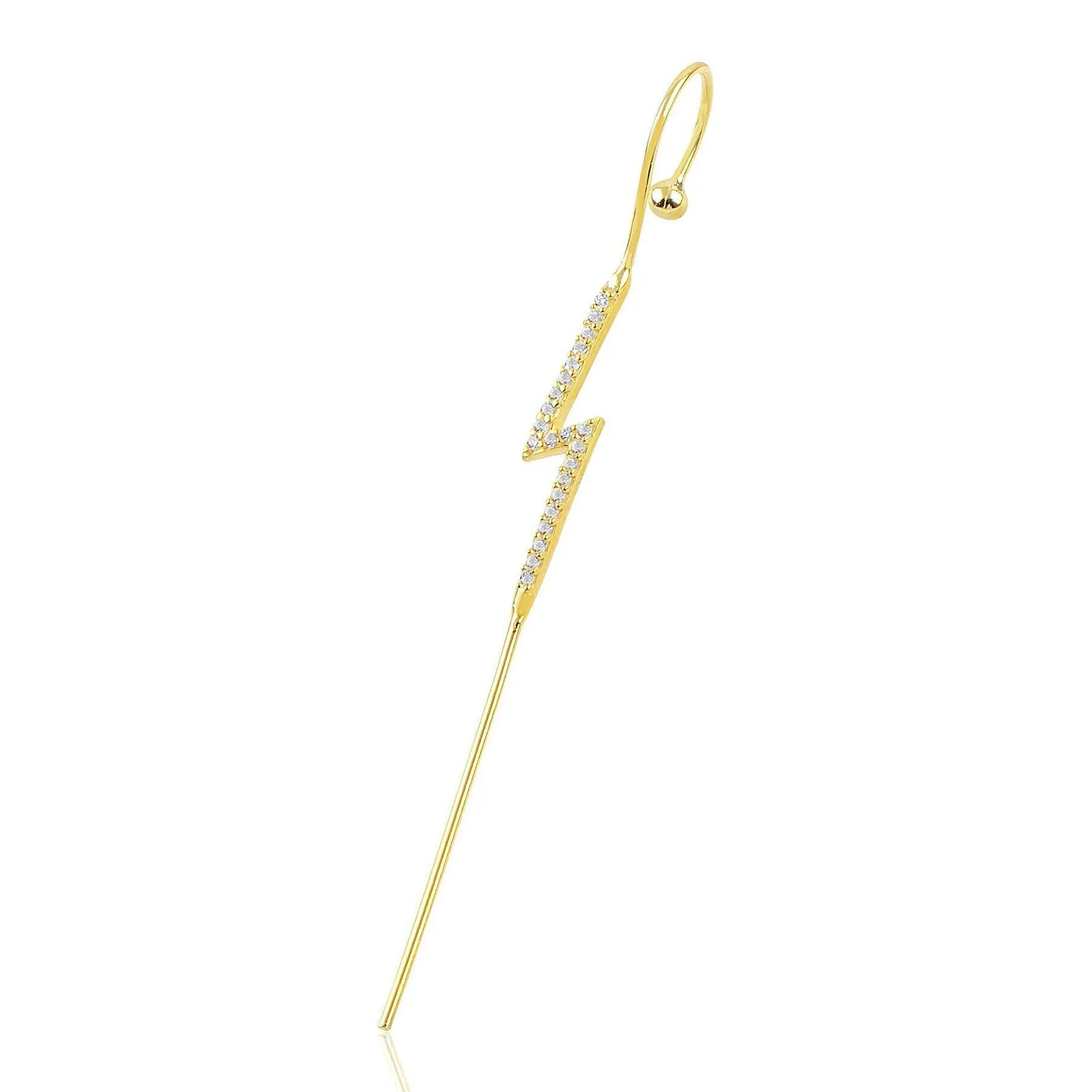 Cartilage Earring with Zirconia in Sterling Silver Trendy Jewelry