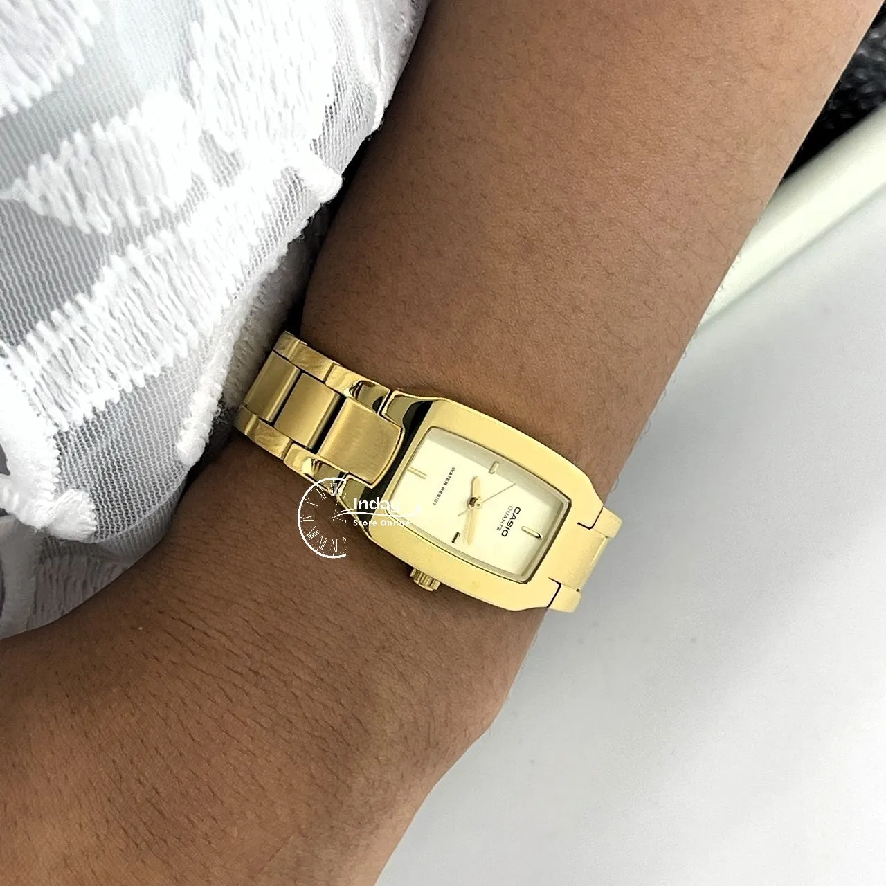 Casio Fashion Women's Watch LTP-1165N-9C Gold Plated Stainless Steel Band Mineral Glass