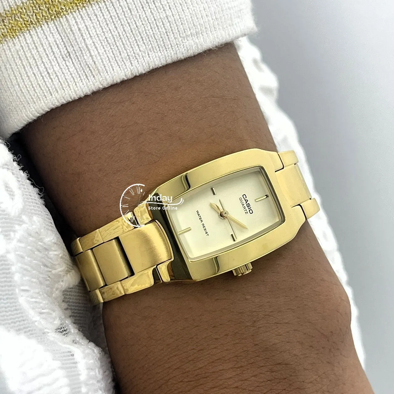 Casio Fashion Women's Watch LTP-1165N-9C Gold Plated Stainless Steel Band Mineral Glass