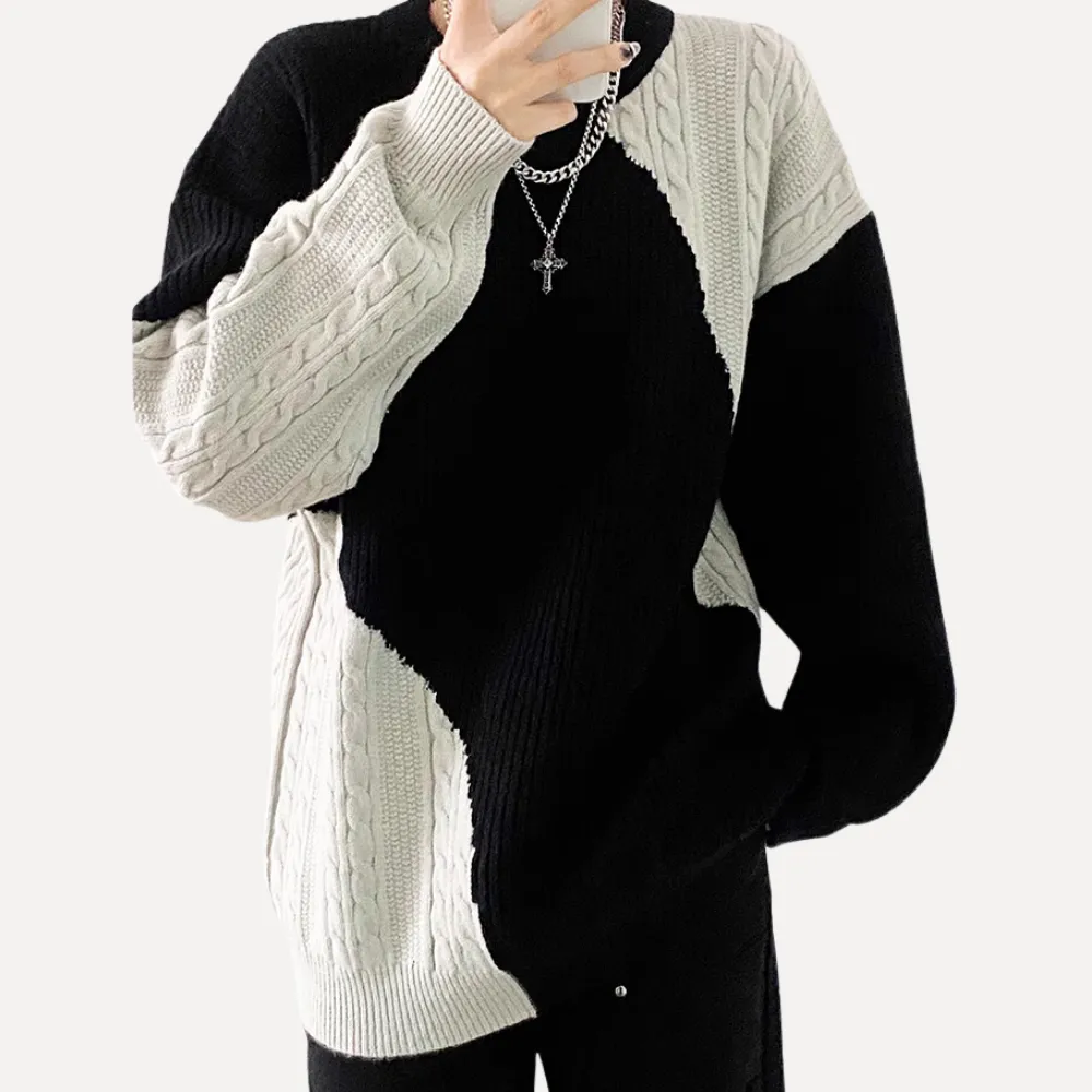Casual Contrast Deer Plush Sweater