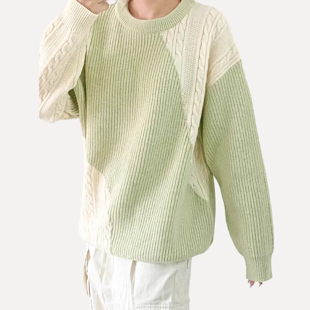 Casual Contrast Deer Plush Sweater